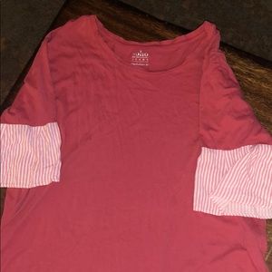 Soho tee with pin stripped sleeves and Arizona tee